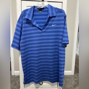 Tiger Woods Collection Nike Men’s Blue Striped Polo Shirt